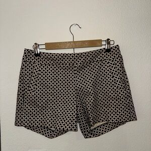 J. Crew Black and Cream Patterned Women's Shorts
